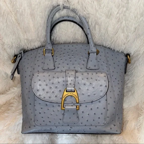 Dooney & Bourke Naomi Emerson Ostrich Satchel in Glacier Blue - Picture 6 of 12